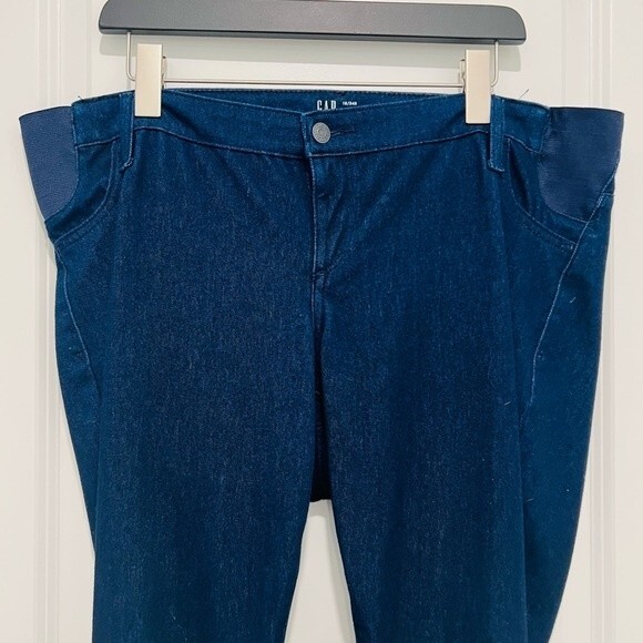 GAP Maternity Ankle Jeggings Dark Wash Sz 18/34R Stretchy Adjustable Side Panels - Picture 4 of 13